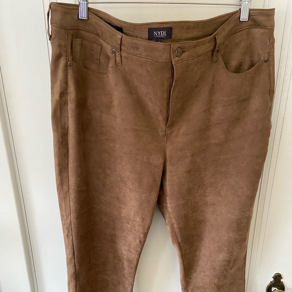 NYDJ Split Hem Faux Suede Alina Skinny Leggings 16 Color Portobello